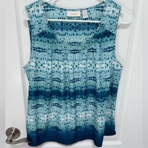 Chico's Multi Shades of Blue & Teal, Size 2 or Large,  sleeveless Tank Top